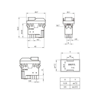 ZCD-01 4-Pin Panel Type Electromagnetic Switch - 3