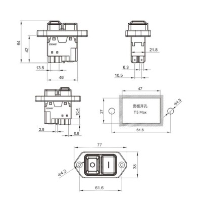 ZCD-02G 4-Pin Elektromanyetik Switch - 2