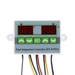 ZFX-ST3012 12V Çift Röle Çıkışlı Termostat - Sıcaklık Kontrol Cihazı 